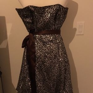 Cache Foil Dress Party Dress Bow Size 4